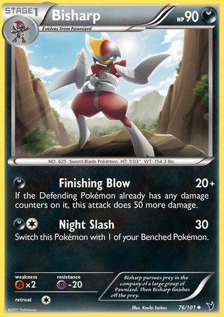 Bisharp 76/101 Uncommon Pokemon Card (Noble Victories)