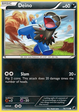 Deino 76/116 Common Pokemon Card (Plasma Freeze)