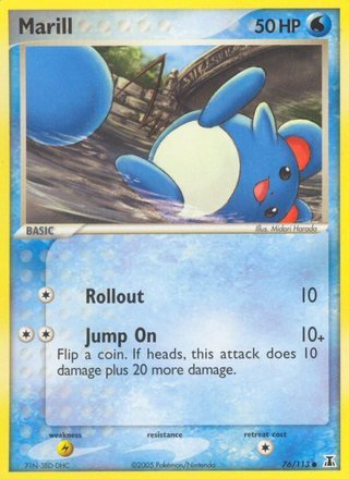 Marill 76/113 Common Pokemon Card (EX Delta Species)