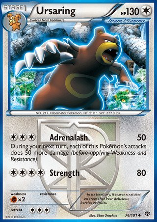 Ursaring 76/101 Uncommon Pokemon Card (Plasma Blast)