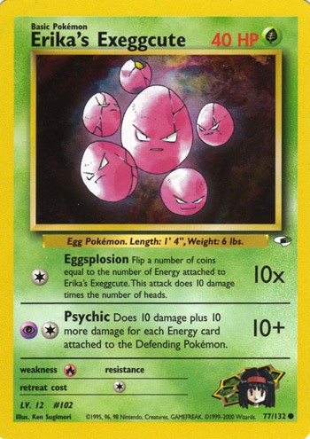 Erika's Exeggcute 77/132 Common Pokemon Card (Gym Heroes)