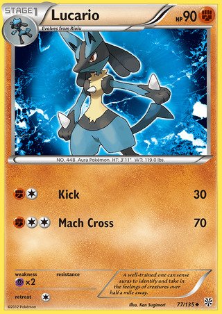 Lucario 77/135 Uncommon Pokemon Card (Plasma Storm)