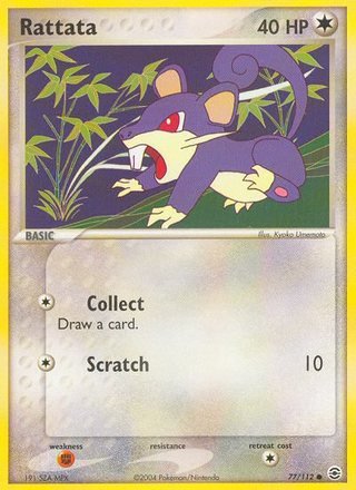 Rattata 77/112 Common Pokemon Card (EX FireRed & LeafGreen)
