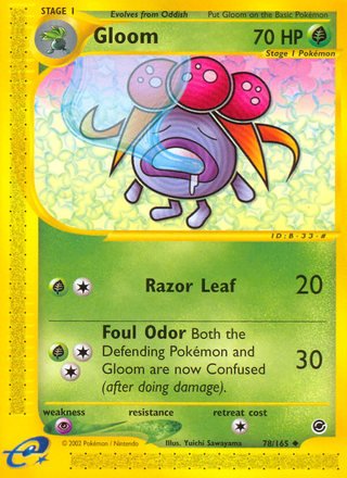 Gloom 78/165 Uncommon Pokemon Card (Expedition Base Set)