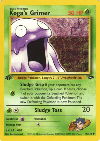 Koga's Grimer 78/132 Common Pokemon Card (Gym Challenge)