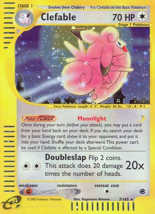 Clefable 7/165 Rare Holo Pokemon Card (Expedition Base Set)