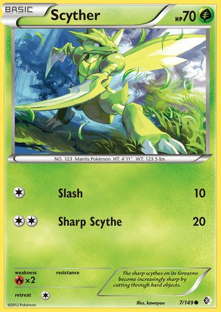 Scyther 7/149 Common Pokemon Card (Boundaries Crossed)