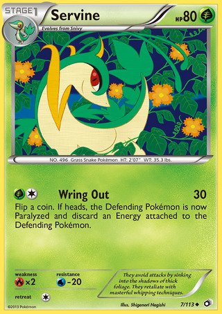 Servine 7/113 Uncommon Pokemon Card (Legendary Treasures)