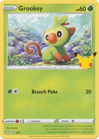 Grookey 8/25 Non-Holo Pokemon Card (McDonalds Collection 2021)