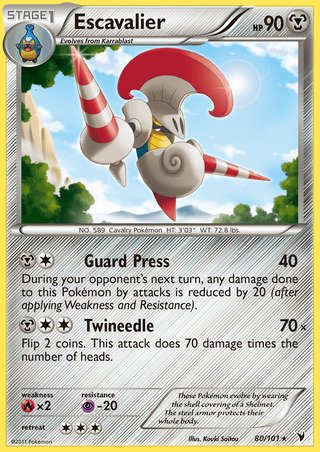 Escavalier 80/101 Rare Pokemon Card (Noble Victories)