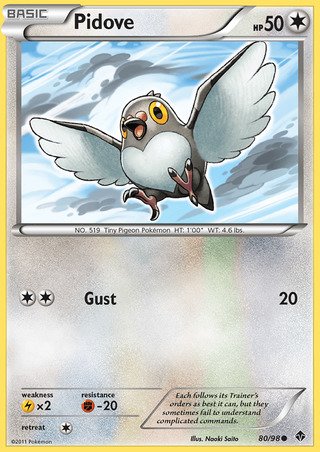 Pidove 80/98 Common Pokemon Card (Emerging Powers)
