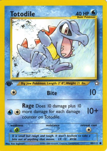 Totodile 80/111 Common Pokemon Card (Neo Genesis)