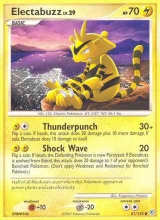 Electabuzz 81/130 Common Pokemon Card (Diamond & Pearl)