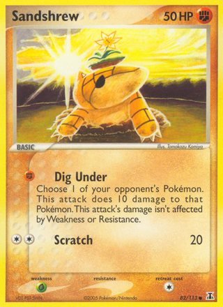 Sandshrew 82/113 Common Pokemon Card (EX Delta Species)