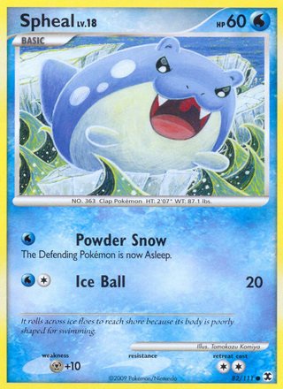 Spheal 82/111 Common Pokemon Card (Rising Rivals)