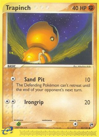 Trapinch 82/100 Common Pokemon Card (EX Sandstorm)