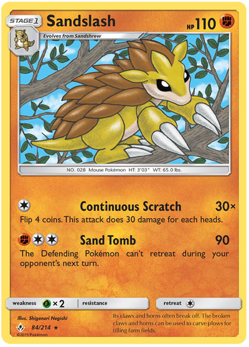 Sandslash 84/214 Rare Pokemon Card (Unbroken Bonds)