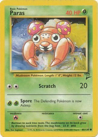 Paras 85/130 Common Pokemon Card (Base Set 2)
