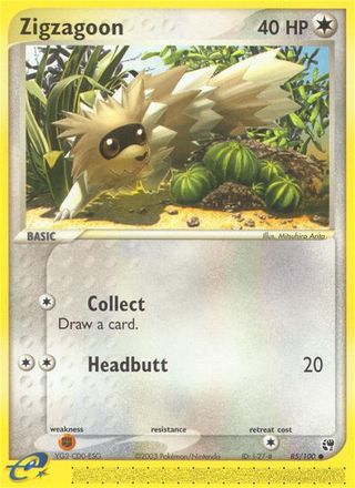 Zigzagoon 85/100 Common Pokemon Card (EX Sandstorm)