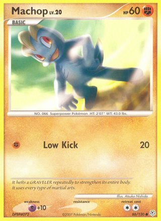 Machop 86/130 Common Reverse Holo Pokemon Card (Diamond & Pearl)