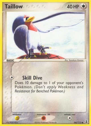 Taillow 86/113 Common Pokemon Card (EX Delta Species)