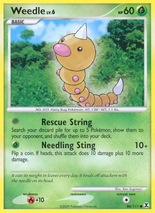 Weedle 86/111 Common Pokemon Card (Rising Rivals)