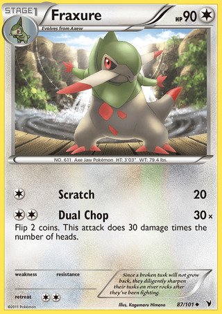 Fraxure 87/101 Uncommon Pokemon Card (Noble Victories)