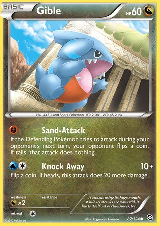 Gible 87/124 Common Pokemon Card (Dragons Exalted)