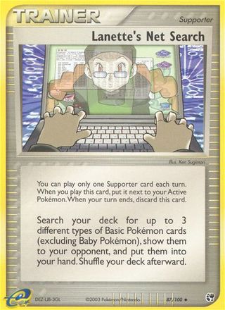 Lanette's Net Search 87/100 Uncommon Pokemon Card (EX Sandstorm)