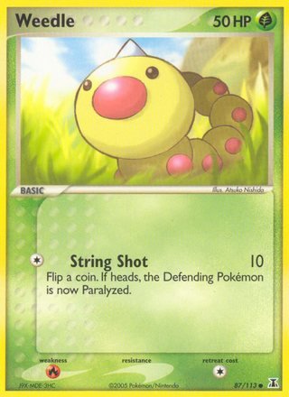 Weedle 87/113 Common Pokemon Card (EX Delta Species)