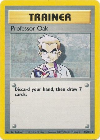 Professor Oak 88/102 Uncommon Pokemon Card (Base Set)
