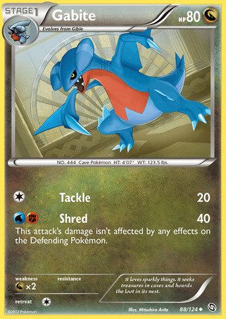 Gabite 88/124 Uncommon Pokemon Card (Dragons Exalted)
