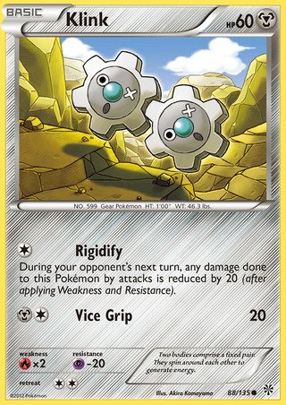 Klink 88/135 Common Pokemon Card (Plasma Storm)