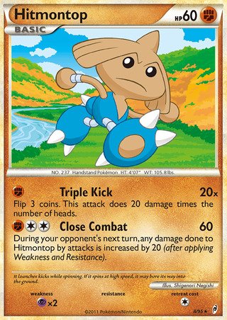 Hitmontop 8/95 Rare Holo Pokemon Card (Call of Legends)