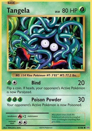 Tangela 8/108 Common Pokemon Card (XY Evolutions)