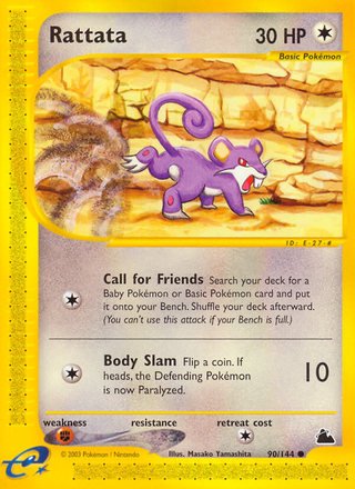 Rattata 90/144 Common Pokemon Card (Skyridge)