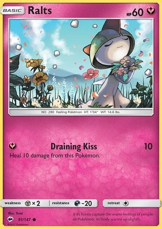 Ralts 91/147 Common Pokemon Card (Burning Shadows)