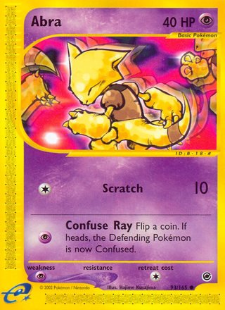 Abra 93/165 Common Pokemon Card (Expedition Base Set)
