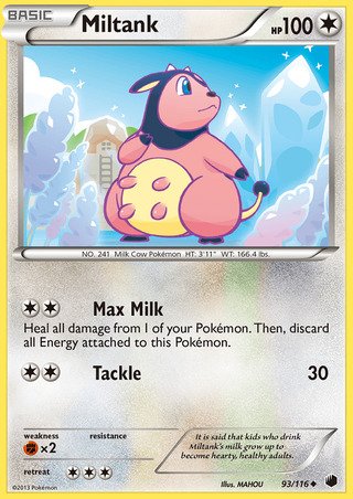 Miltank 93/116 Uncommon Pokemon Card (Plasma Freeze)