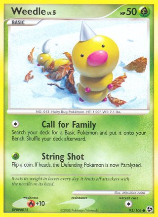 Weedle 93/106 Common Pokemon Card (Great Encounters)