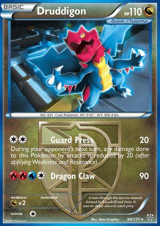 Druddigon 94/135 Rare Pokemon Card (Plasma Storm)