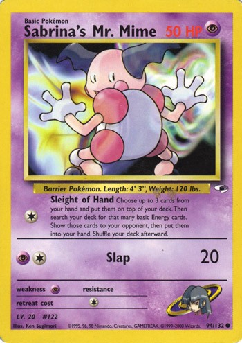 Sabrina's Mr. Mime 94/132 Common Pokemon Card (Gym Heroes)