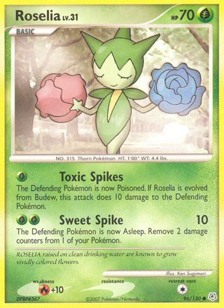 Roselia 96/130 Common Pokemon Card (Diamond & Pearl)