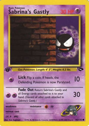 Sabrina's Gastly 96/132 Common Pokemon Card (Gym Challenge)