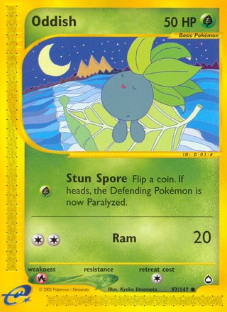Oddish 97/147 Common Pokemon Card (Aquapolis)