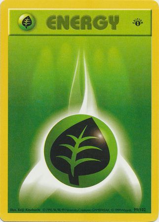Grass Energy 99/102 Pokemon Card (Base Set)