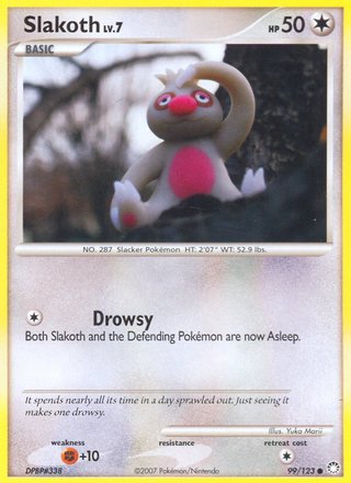 Slakoth 99/123 Common Pokemon Card (Mysterious Treasures)