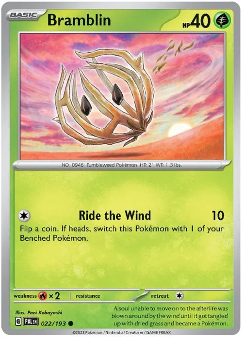 Bramblin 022/193 Common Pokemon Card (SV2 Paldea Evolved)