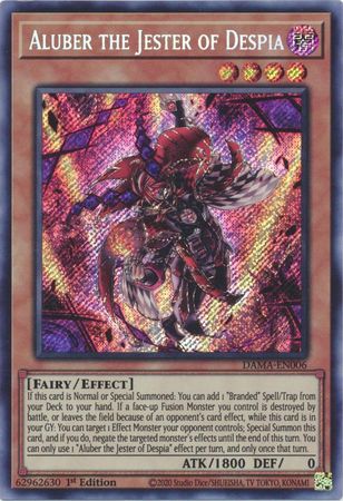 Aluber the Jester of Despia DAMA-EN006 Secret Rare Yu-Gi-Oh Card (Dawn of Majesty)