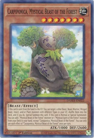 Carpiponica, Mystical Beast of the Forest DAMA-EN022 Common Yu-Gi-Oh Card (Dawn of Majesty)